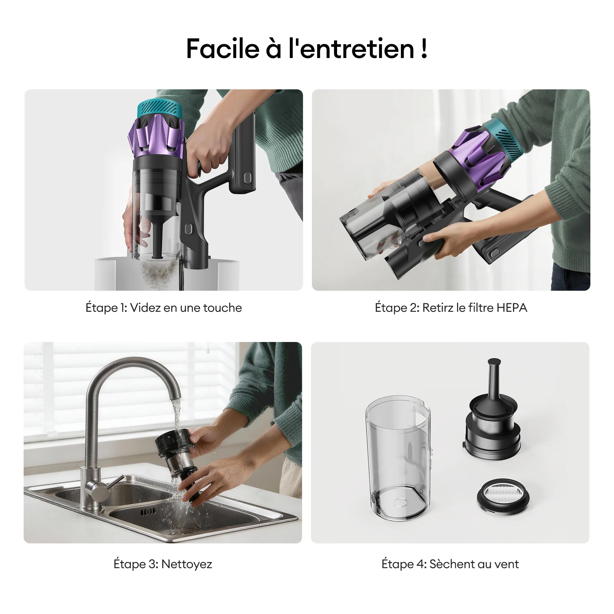 Ultenic U18 PowerPro Aspirateur Balai Sans Fil - Image 12