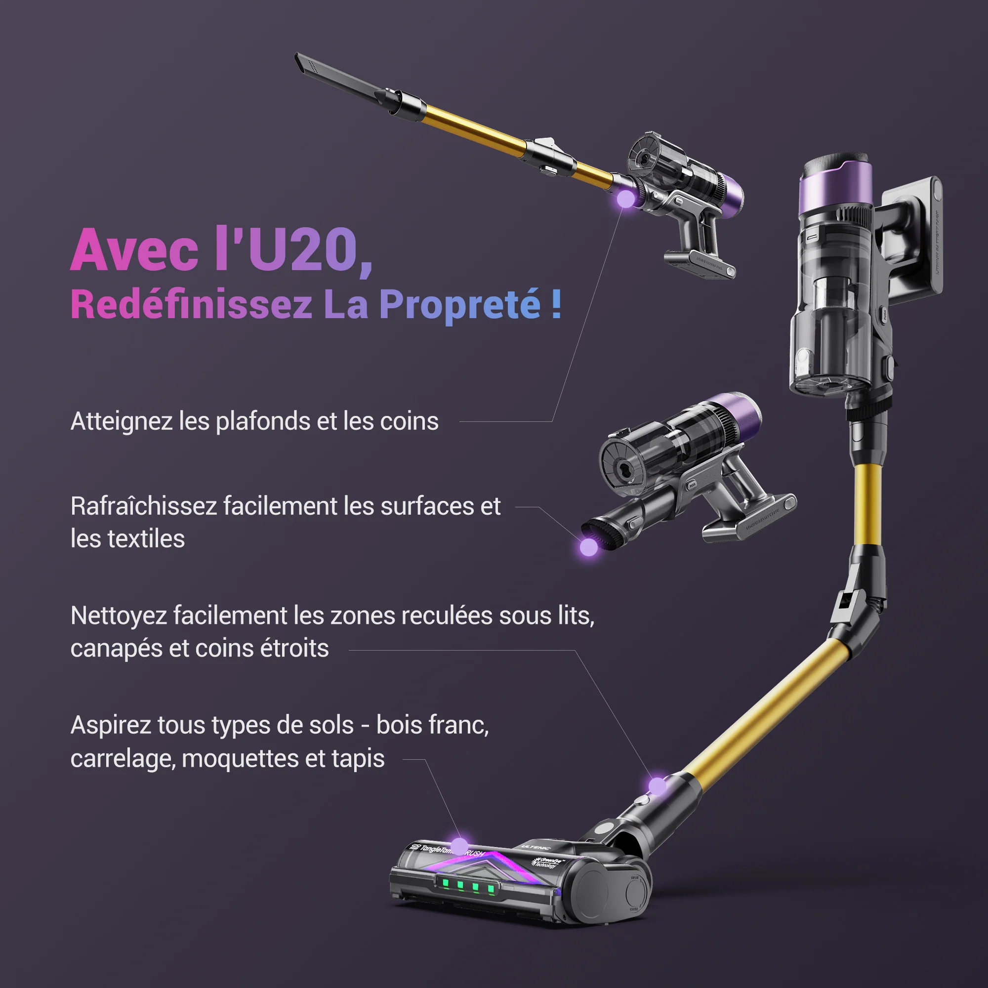 Ultenic U20 Aspirateur Balai Sans Fil - Image 12